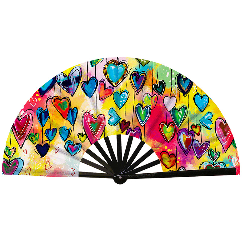 Abanico Plegable de Kung Fu de Plástico, Colorido, para Conciertos y Fiestas