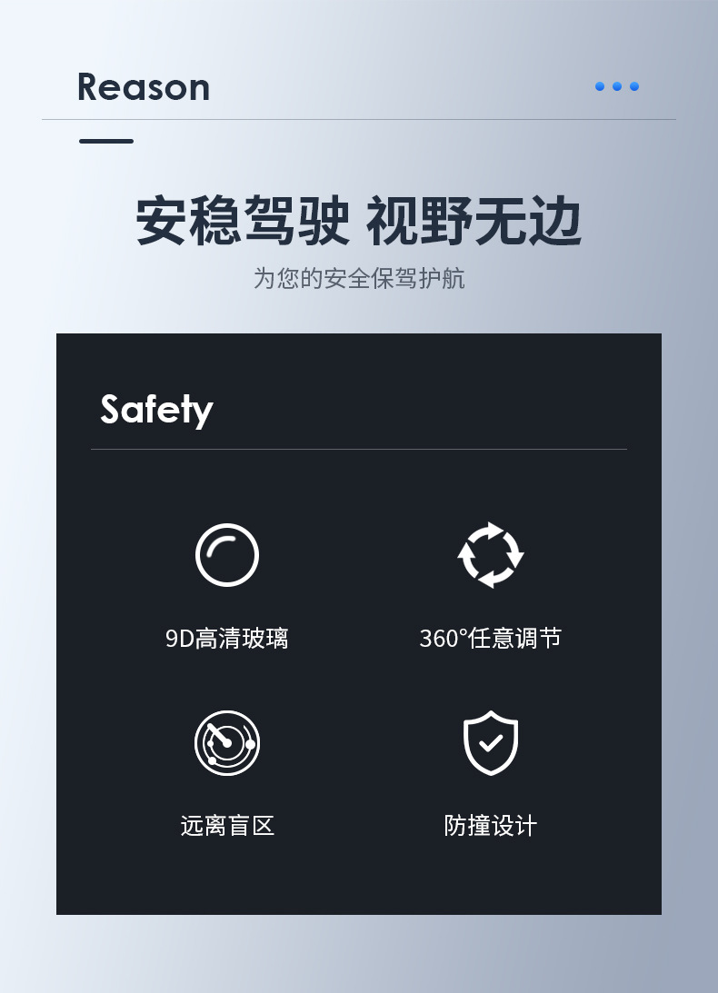 Suitable for Coach Car Auxiliary Rearview Mirror, Car Reversing Rearview Mirror, Dual Adjustment, Large Field of View, Wide-Angle Auxiliary Mirror Blind