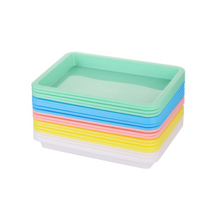 Plastic Thickened Rectangular Tray A5 Size Shallow Tray Handmade Storage PP Multipurpose Plastic Water Extension Painting Square Tray