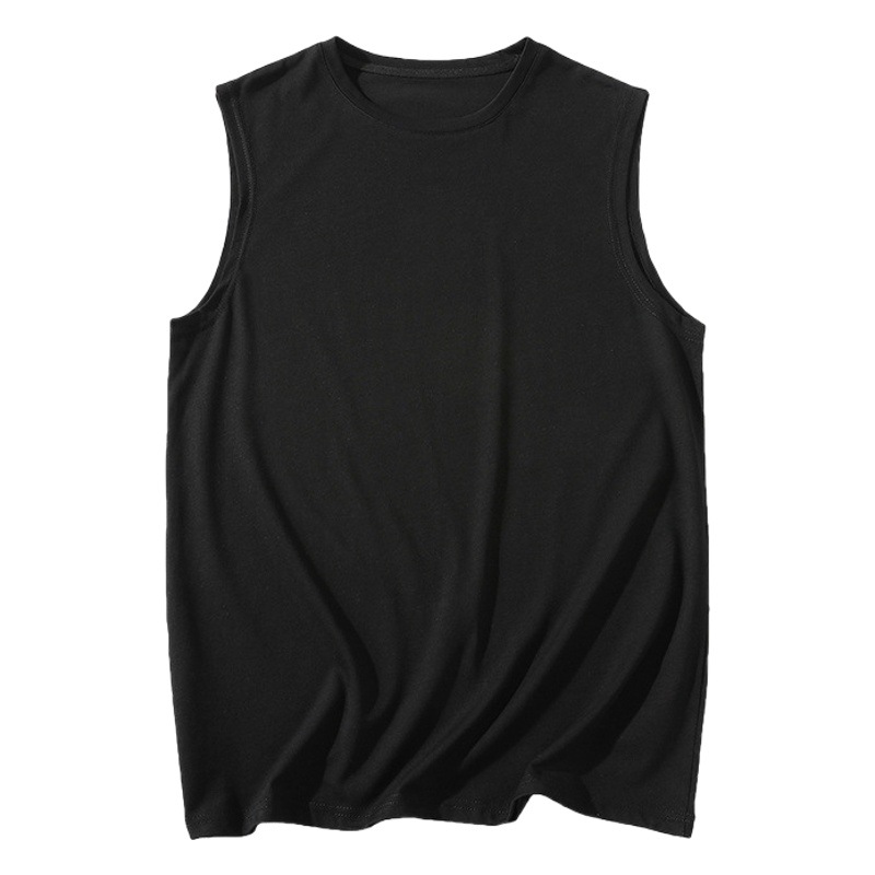 Ropa de hombre ACU | Chaleco de hombre de algodón puro marca de moda sin mangas camiseta de color sólido 2025 verano suelto top de fondo de todo fósforo