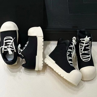Ugly Cute Mickey Big Head Thick Sole Tall Bread Shoes 2024 New Couple High-top Ankle Boots Men's and Women's Sports Casual Shoes
