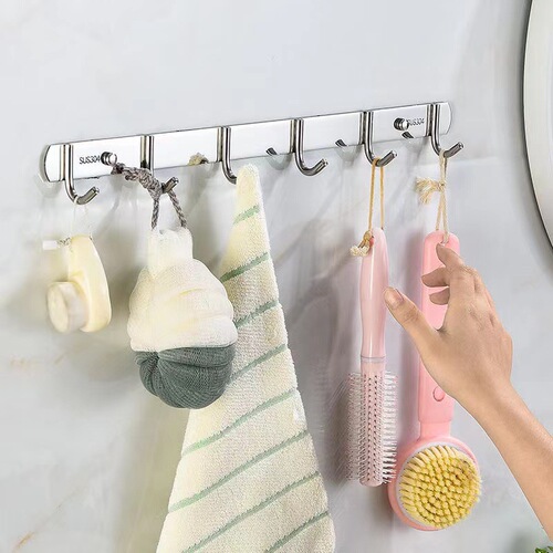 Stainless steel 304 coat hooks wall hanging wall hanging hooks row hooks coat hooks kitchen hanging rod hanging spoon