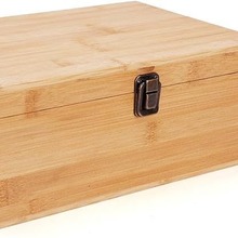 简约木质手工艺木盒天然竹盒木制储物盒首饰盒家庭储物木制纪念品
