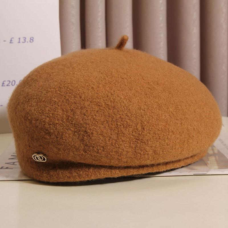 French Retro Wool Beret For Women Elegant Winter Accessory_voghion.com