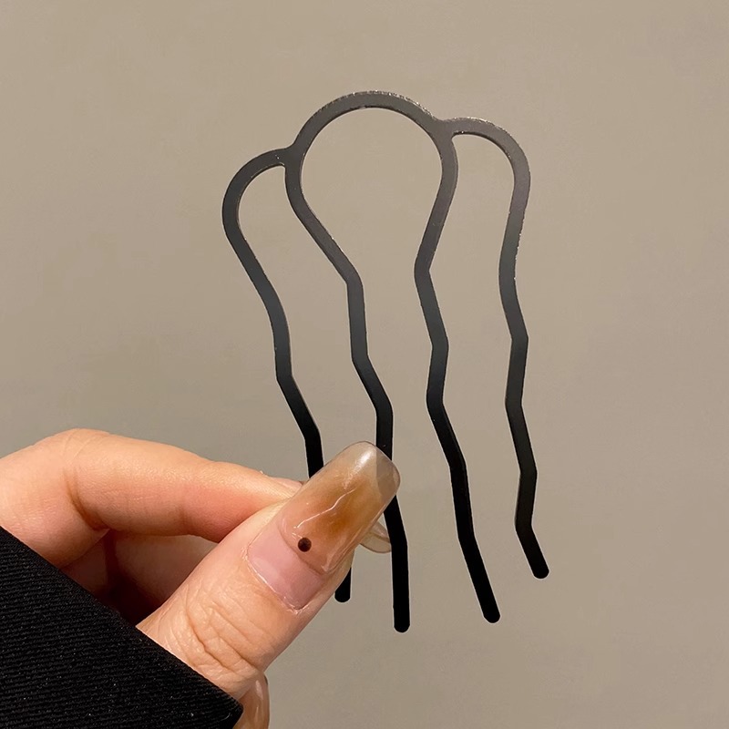 Lazy updo artefacto cabeza de bola insertar peine del pelo horquilla inversa insertar negro horquilla en forma de U estilo profesional tocado para las mujeres