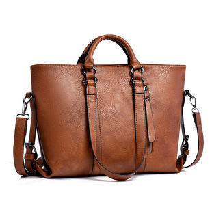 (Cross-border trading), capacious retro one-shoulder bag, bag strap, European style, simple and elegant design