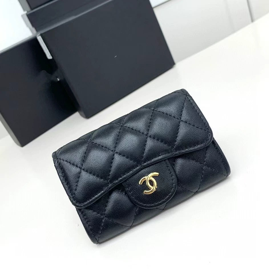 Картхолдер (в стиле Chanel) натуральная кожа, классический маленький клатч, 11,5×7 см