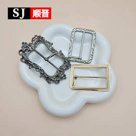 浪淘沙 青古铜浪花状复古花纹日字扣皮带腰带装饰扣