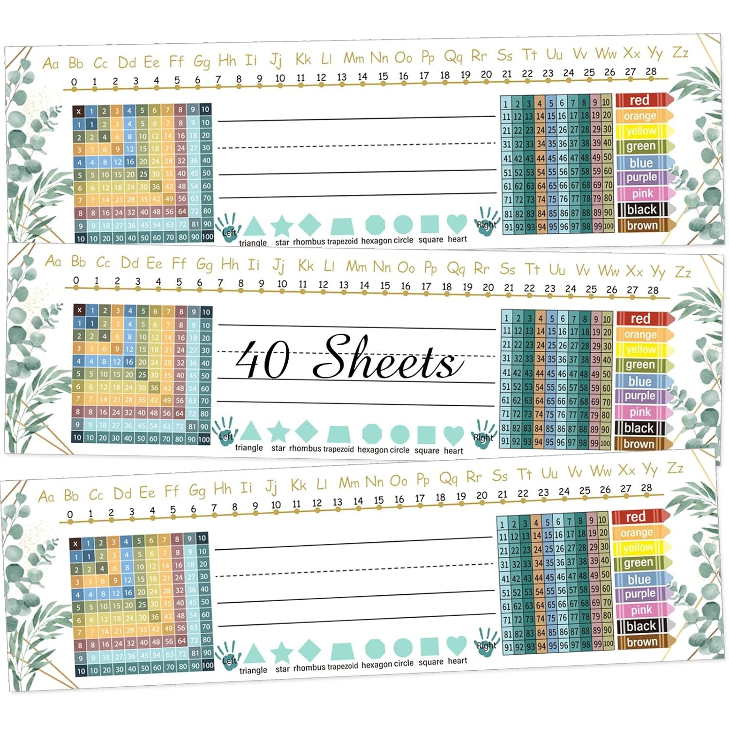 防水教室姓名贴纸白桉树图案学生课桌用可写名字学生卡通姓名贴