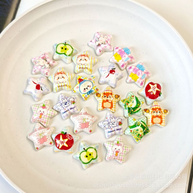 新しい漫画アップル動物スター diy 携帯電話ケース靴バックルヘアピンジュエリー樹脂アクセサリー材料卸売|undefined