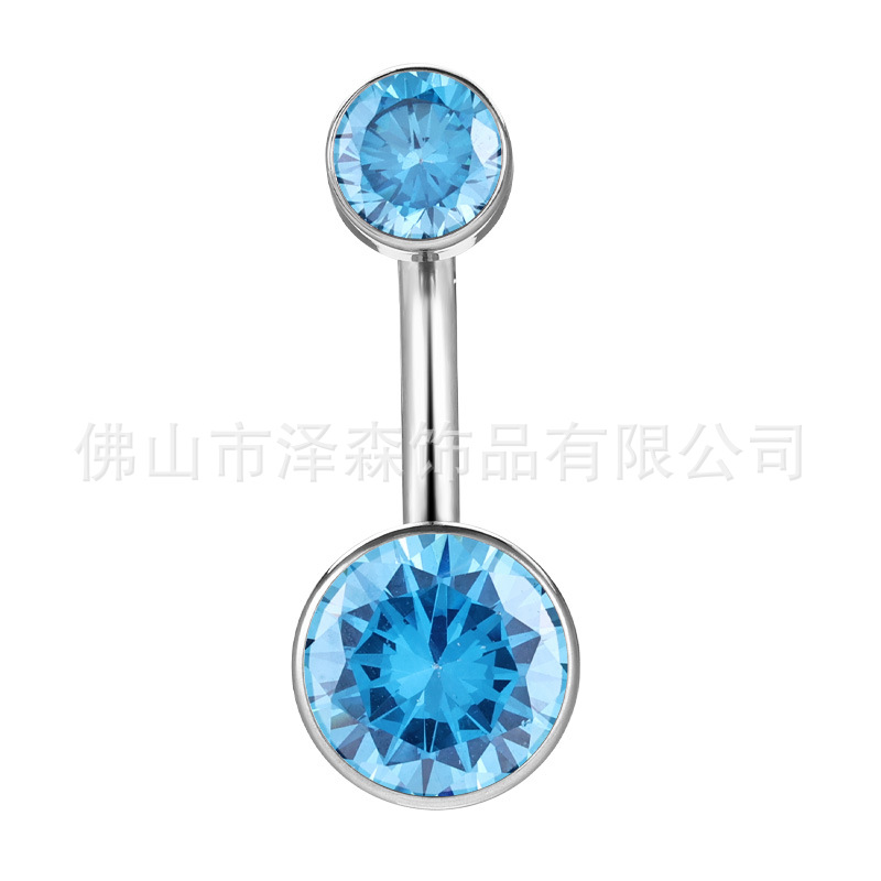 F136 Titanium Navel Piercing Ring – Zircon Inlaid Flat Base Belly Button Jewelry detail image 7