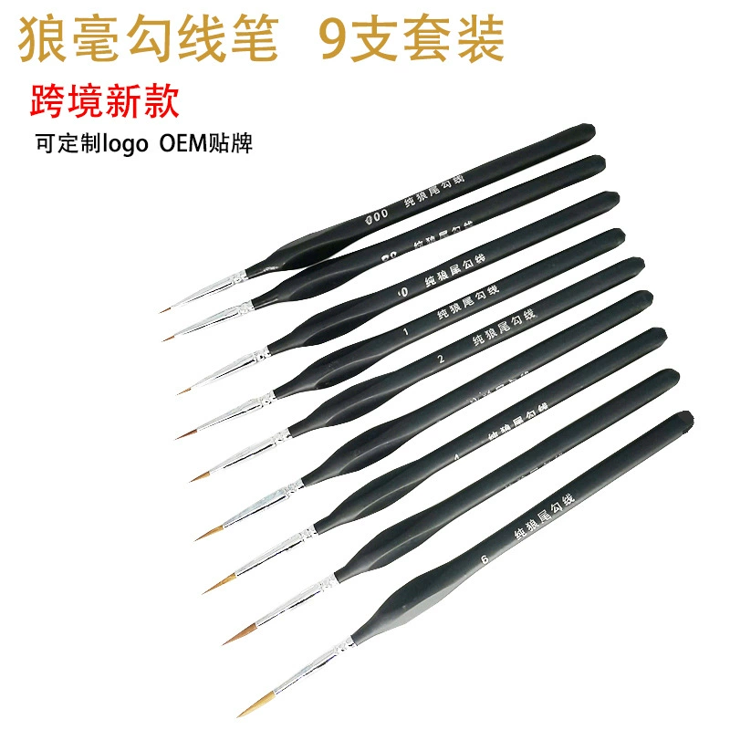 9 Черный треугольник костюм нейлоновый крючок для волос ручка ручная роспись цифровой ход Акварельная ручка масляная кисть