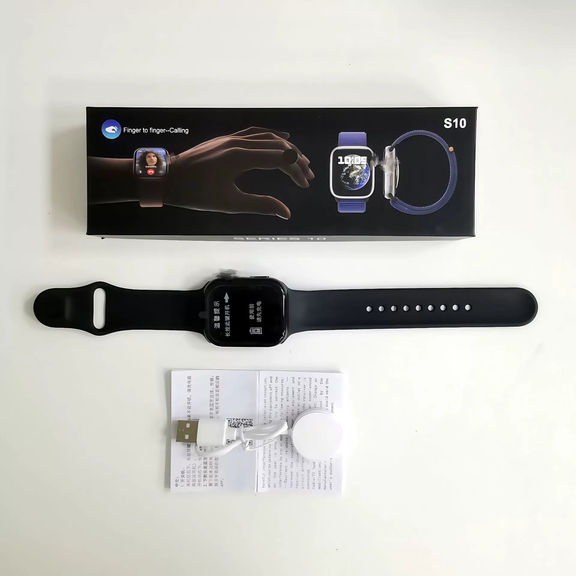 Умные часы S10, Bluetooth, мужские и женские, браслет-стиль, силиконовый ремешок (черный, белый, фуксия)