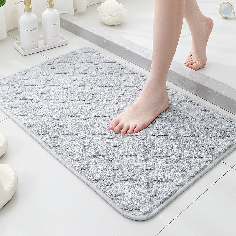 Nuevo Jacquard baño de peluche absorción de agua esterilla de suelo de color sólido antideslizante esterilla de baño baño puerta de ducha esterilla transfronteriza