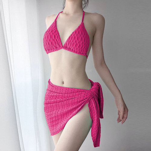 Women's Mint Green Sexy Bikini Three-Piece Separated Three-Angle False Lady Swimwear