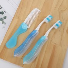 现货批发外貿航空摺叠酒店一次性洗漱用品折叠牙刷梳子款式多