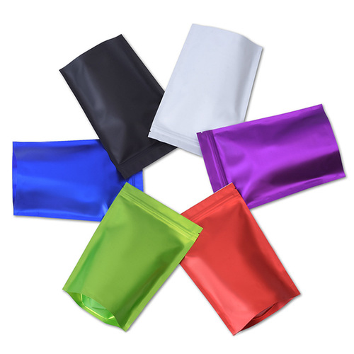 Colored matte self-standing ziplock bag aluminum foil tea snack food packaging bag plastic sealing bag wholesale