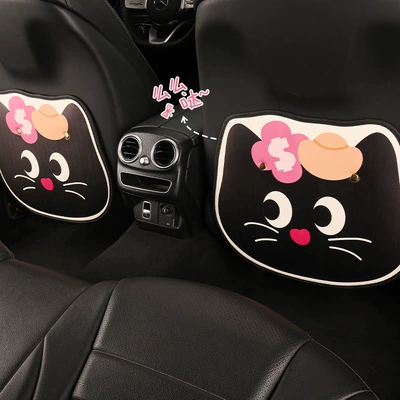 Cat and Puppy Car Seat Anti-Kick Pad Rear Seat Anti-Dirt Wear-Resistant Decorative Protective Pad Anti-Wear Pad Seat Back (Chair back anti-kick pad)