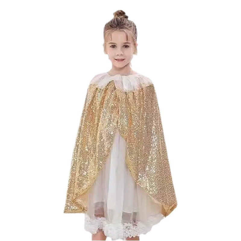 Рождественский короткий плащ с двухслойным сетчатым вырезом