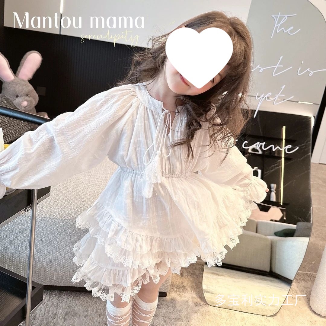 女童连衣裙2025新款韩版仙女公主裙少女气质百搭潮流长袖裙子
