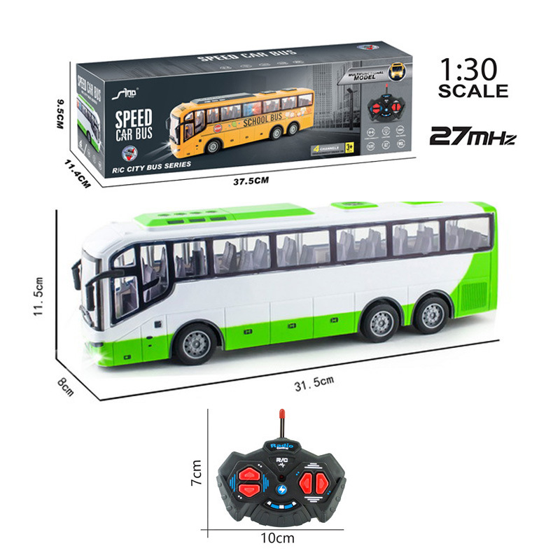 Transfronterizo eléctrico de control remoto inalámbrico de simulación de luz de control remoto modelo de coche autobús escolar autobús turístico bus