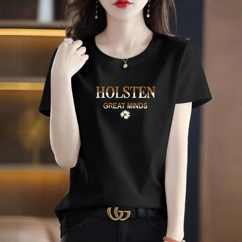 Women's Loose White Cotton T-Shirt, Summer Short Sleeve, Korean Style, Versatile Casual Round Neck Half Sleeve Top