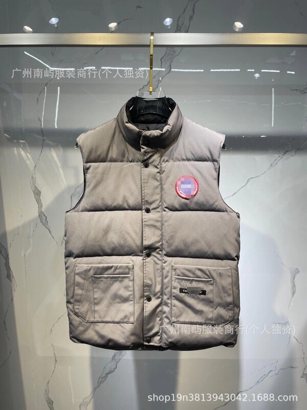 秋冬新款大鹅男女短款无袖坎肩背心羽绒棉服马甲加厚保暖立领外套|undefined