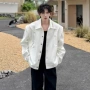 男款cleanfit白色机车夹克