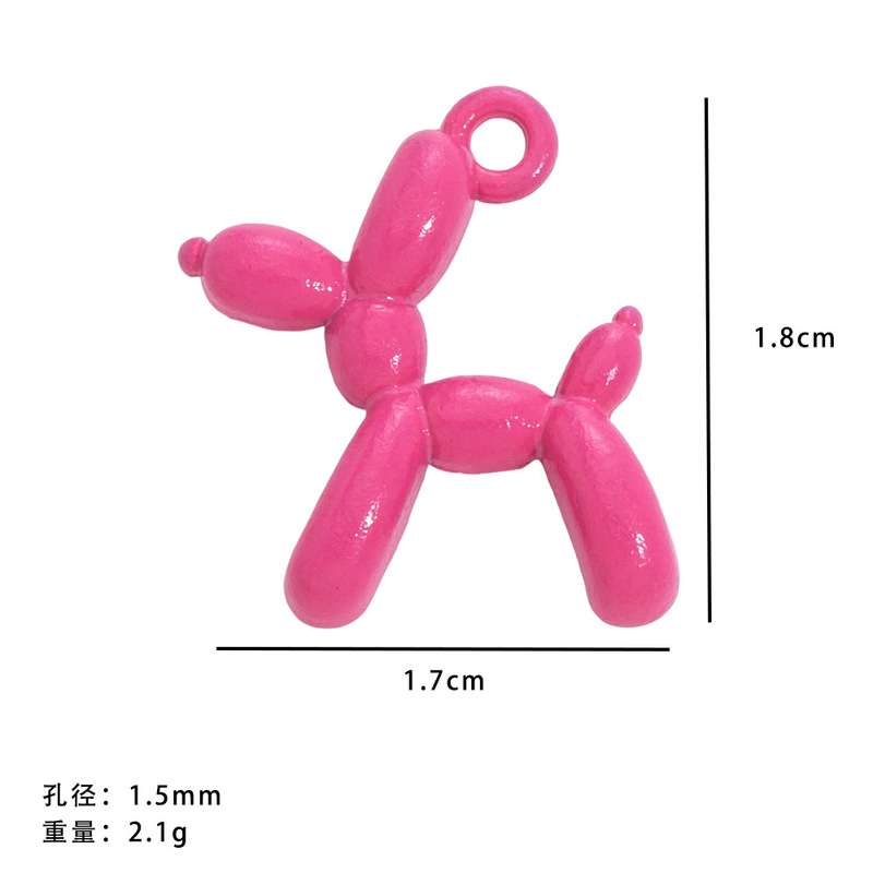 人気の合金ペイントバルーン犬かわいいキャンディーカラーの子犬ペンダント立体ネックレス diy 合金ジュエリーアクセサリー|undefined