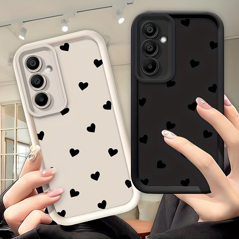 Suitable for Samsung S25Ultra Ladder Phone Case Black Heart A16 Color Block Protective Cover S26Ultra Soft Tpu