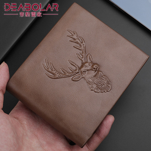 new men's short style personalized multi-card slot European and American three-fold men's wallet multi-card slot cross-border card bag manufacturer wholesale