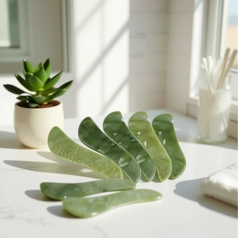 Rodillo masajeador de jade para rostro y cuerpo, palo de masaje para raspado de meridianos, fabricante transfronterizo de productos para el cuidado de la salud