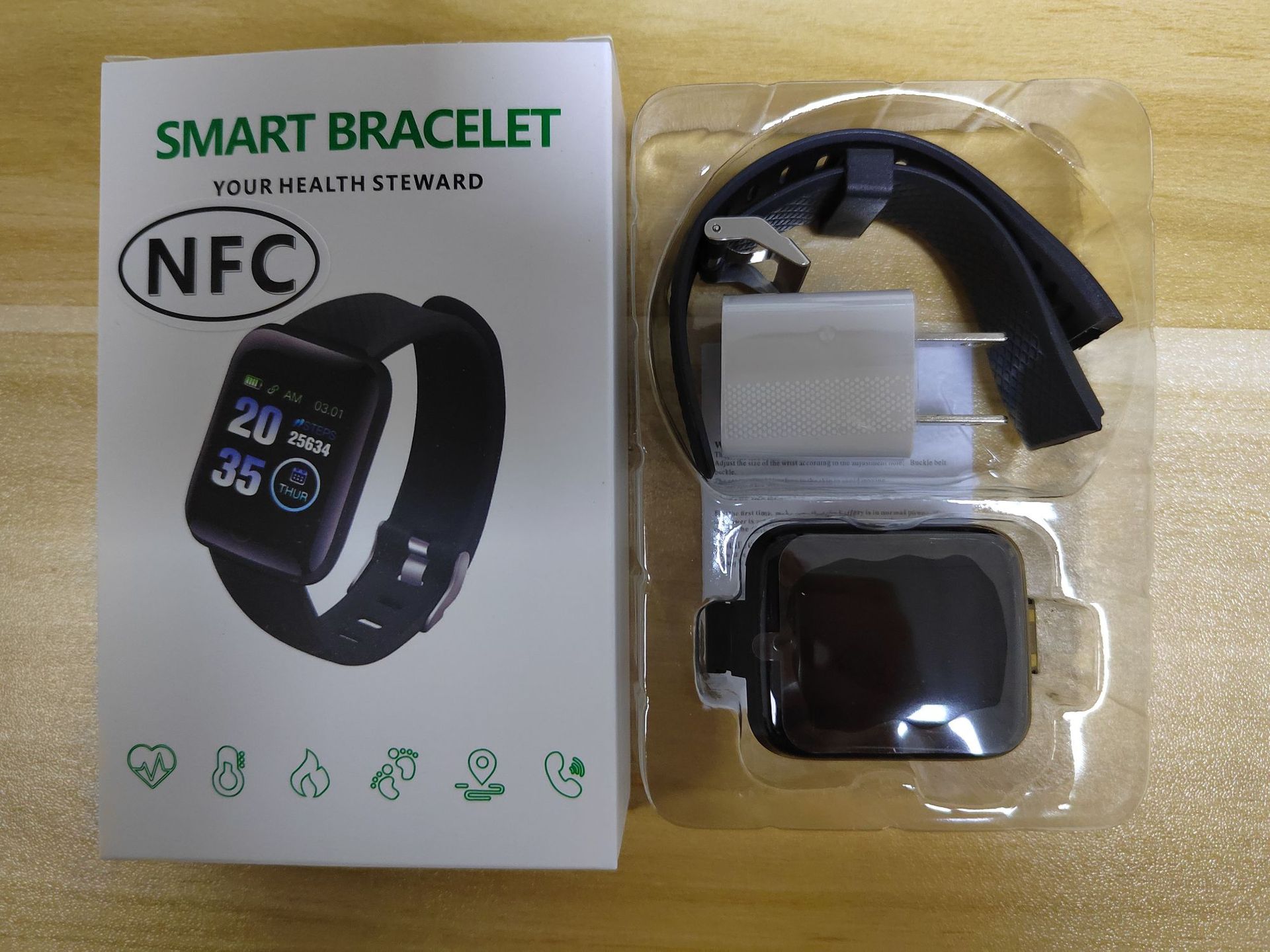 116 negro + cabezal de carga + NFC + comentarios de color (azul/rojo/púrpura/verde)