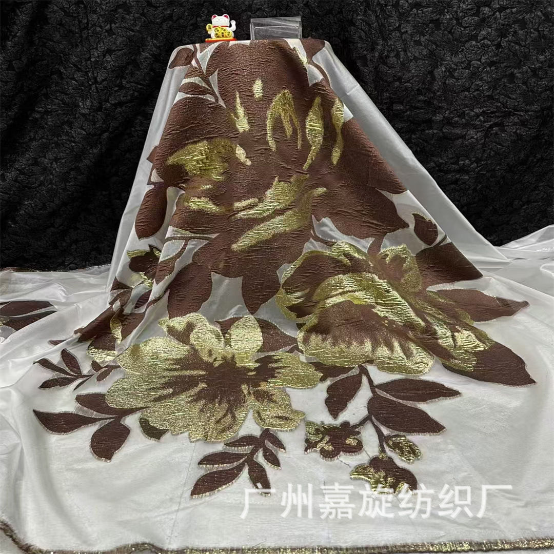 Jarcqua Organza Lace nuevo oro y plata tela Jacquard flores supergrande ropa de niños oganza