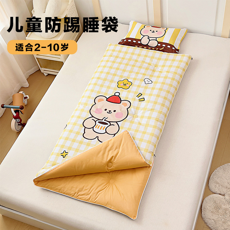 Children's Anti-Kick Quilt, Autumn and Winter Thickeneded Sleeping Bag for Middle and Large Kidsren, Baby Sleeping Anti-Kick Quilt Artifact, Universal for All Seasons