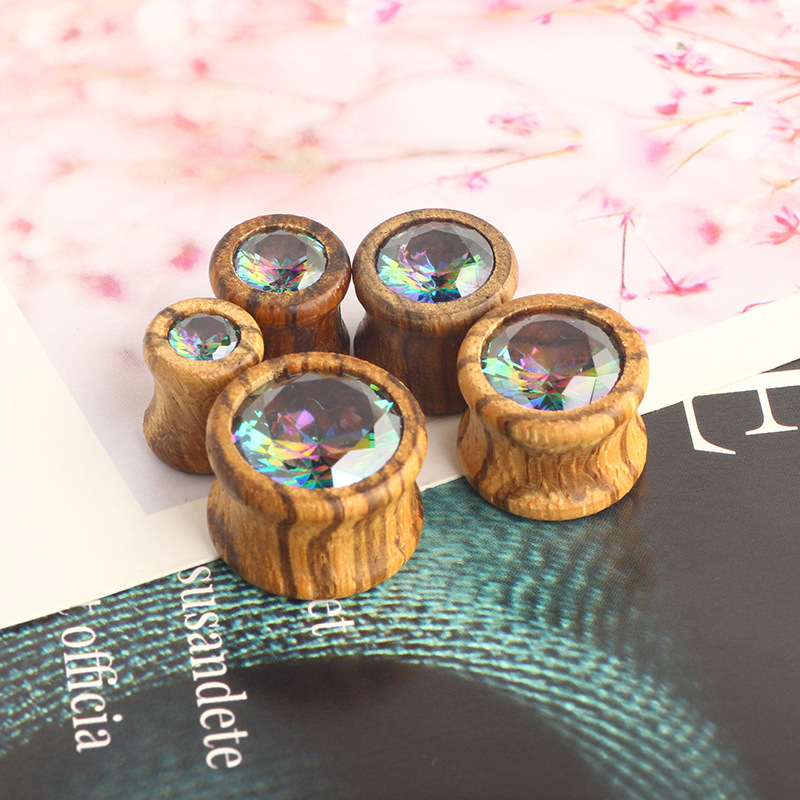Wood Color Zircon Star Earring 316L Surgical Steel Cartilage Piercing Jewelry detail image 7