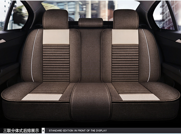 Five-Seater Car Seat Covers, Universal for All Seasons, Linen Seat Covers, Fabric Car Cushions, Fully Enclosed Car Seat Pads
