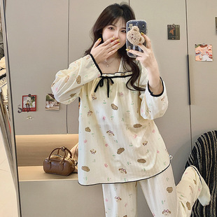confinement clothes spring and autumn pregnant women postpartum nursing pajamas women summer lace maternal feeding confinement home clothes suit