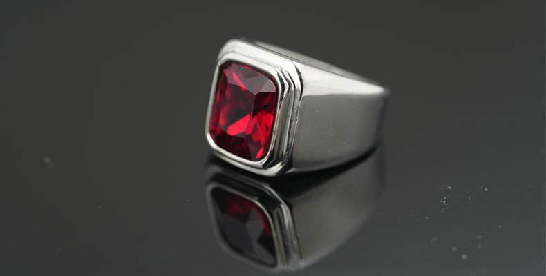 Retro Punk Geometric Titanium Steel Plating Men's Rings Men Band Rings display picture 18