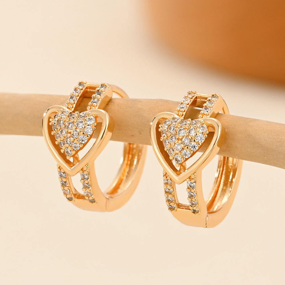 8g Weight Copper Ear Needle Material Zircon Inlay Material Earrings Classification 1 Pair Quantity Daily Occasion Copper Material Heart Shape, Crown, Rhombus Pattern Women's Gender Inlay Design Casual, Simple Style Style 1 Pair Casual Simple Style Heart Shape Crown Rhombus Inlay Copper Zircon Earrings 13