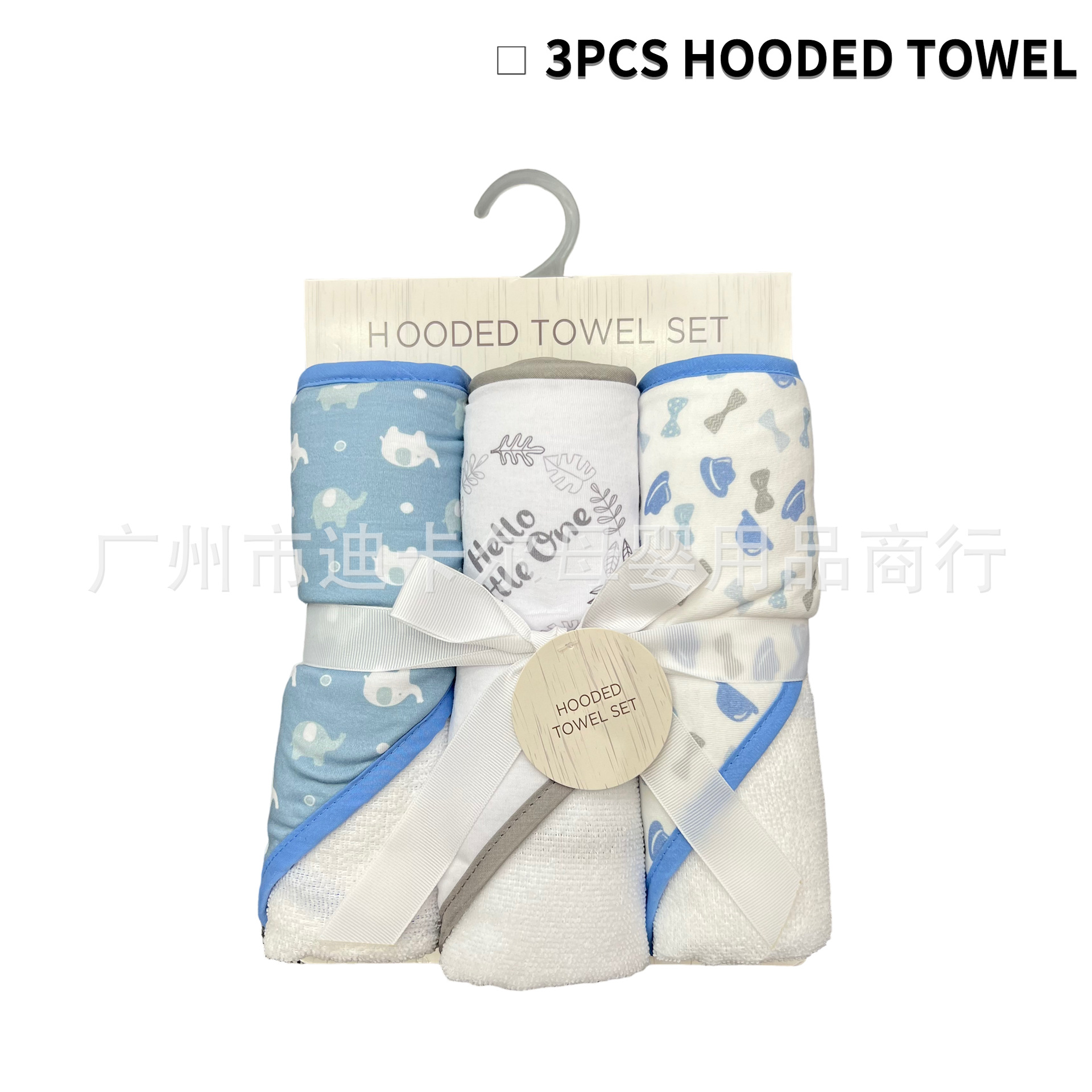 Toalla de bolsa con capucha para bebé Juego de 3 piezas de bolsa de dibujos animados para bebé material de toalla cómodo y suave fabricante al por mayor