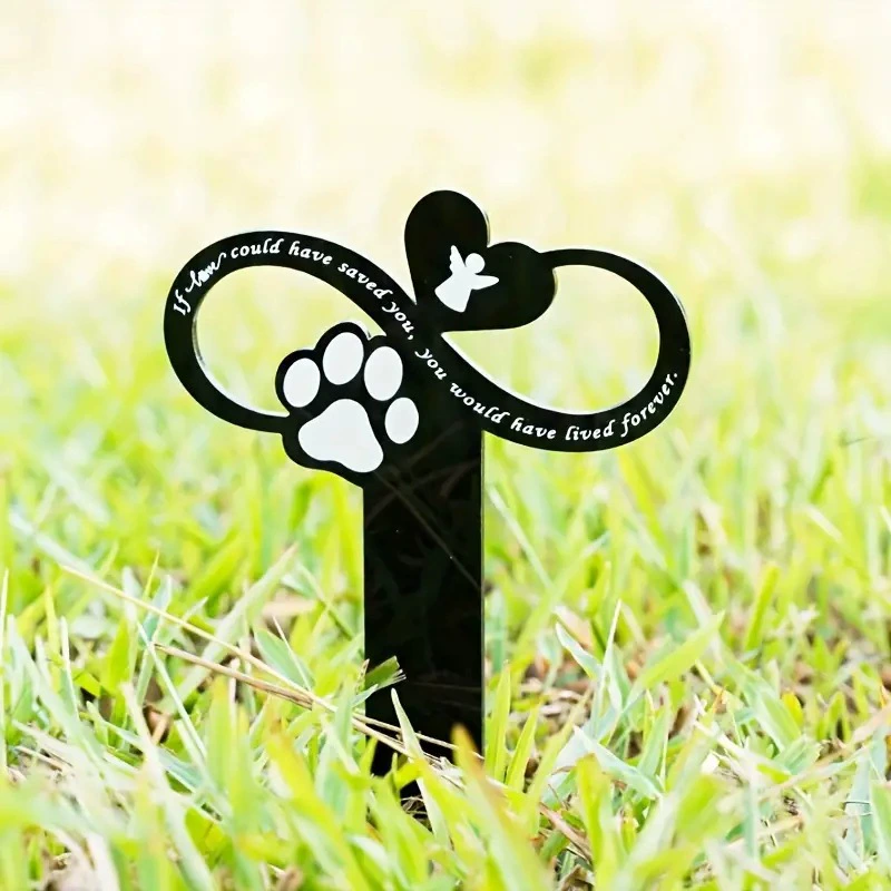 Акриловый надгробный памятник Мемориальная доска сваи Водонепроницаемая могила Декоративная собака когти Ангел Хранитель кладбище Надгробная плита Мемориальная доска