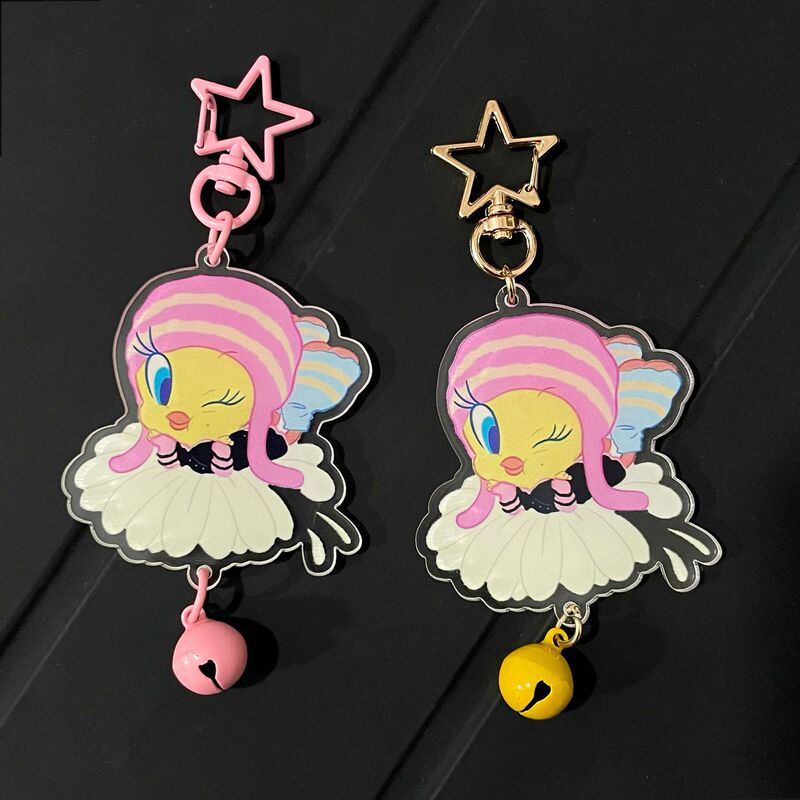 IU fan merchandise cute avatar Tweety bird acrylic keychain cute creative gift cartoon pendant IU fan merchandise cute avatar Tweety bird acrylic keychain cute creative gift cartoon pendant