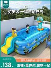 充气游泳池家用婴儿童宝宝户外加厚游泳桶小孩大人滑梯大型戏水池