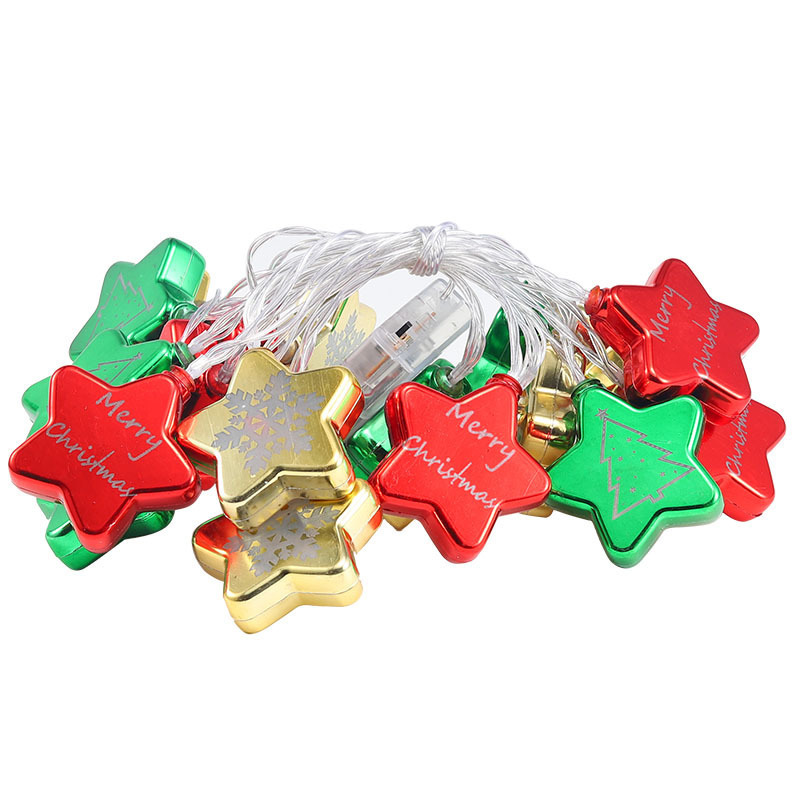Transfronterizos LED de Navidad lámpara de estrella galvanizada colgante decoración de árbol de Navidad atmósfera impresión de lámpara de color