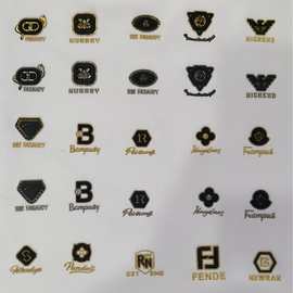 高周波+硅胶精致小标电压商标硅胶皮革服装热转印转烫标辅料厂