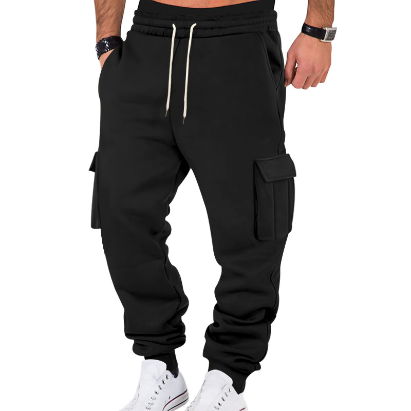 Transfronterizo otoño-invierno pesado americano pantalones de trabajo hombres transfronterizos de lana de bolsillo de bolsillo de bolsas deportivas casuales piernas pantalones de pila
