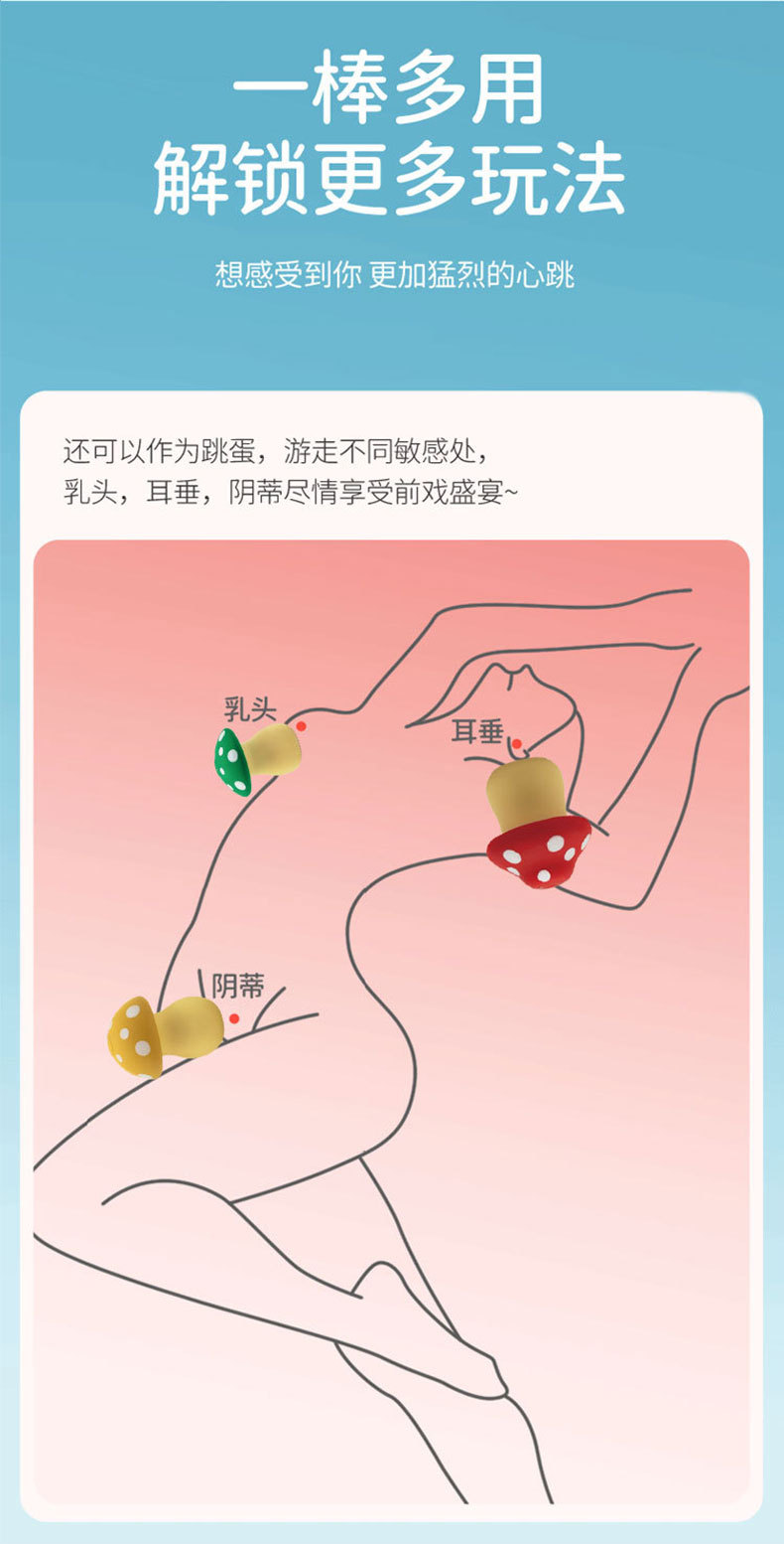 Mushroom-Shaped Vibrating Teasing Massager for Women with Tongue-Licking and Suction Simulation — detail image 3