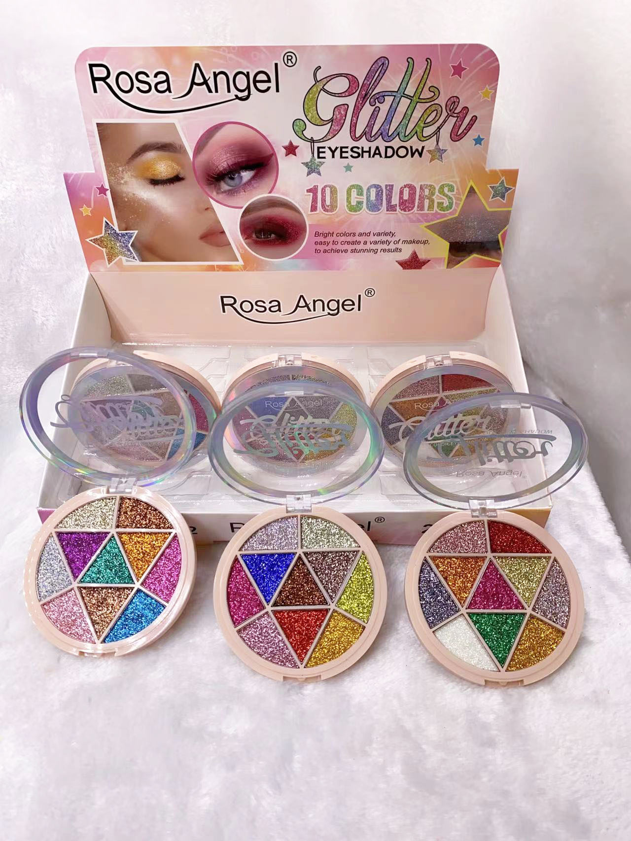 Comercio exterior transfronterizo Rosa Ángel 9-color lentejuelas brillante brillo polvo nacarado etapa maquillaje vacaciones maquillaje al por mayor image 8