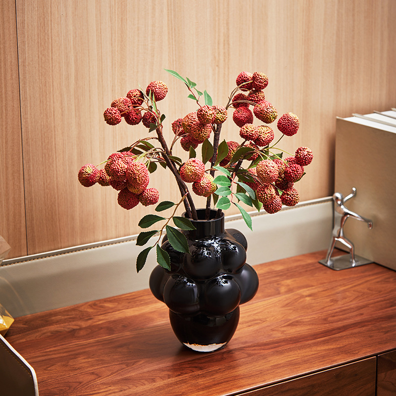 Simulated Fruit Lychee Fruit Branches Beautiful Meaning Inspirational Flower Arrangement Art Pastoral Living Room Window New Year Decorative Flowers